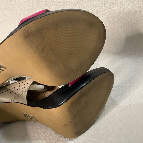 Juicy Couture Sex in the City Heels pink, nude & black Womens size 8 Sandals - Picture 6 of 11